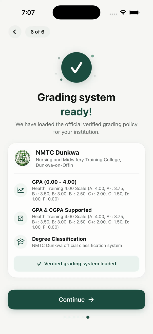 Choosing a Ghanaian institution in Gradely
