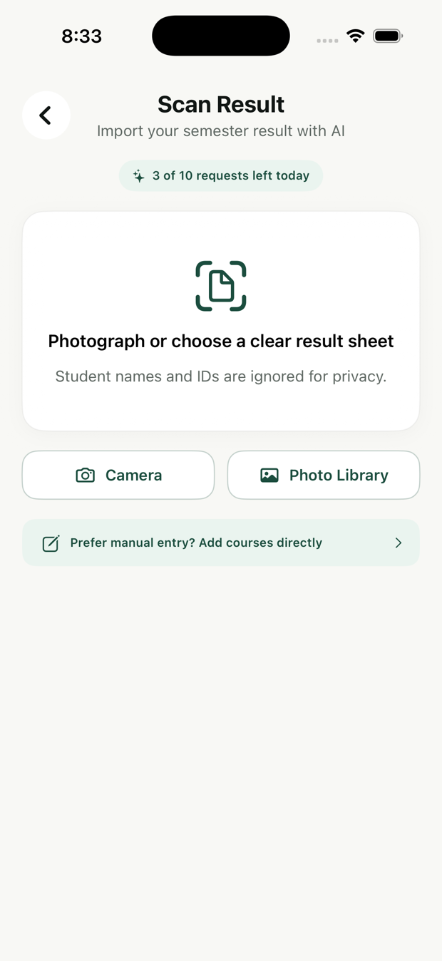 Scanning a result sheet